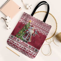 Latvia Christmas Tote Bag Ziemassvetku Vecitis Christmas Pattern - Wonder Print Shop
