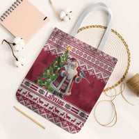 Latvia Christmas Tote Bag Ziemassvetku Vecitis Christmas Pattern - Wonder Print Shop