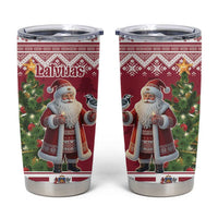 Latvia Christmas Tumbler Cup Ziemassvetku Vecitis Christmas Pattern - Wonder Print Shop