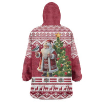 Latvia Christmas Wearable Blanket Hoodie Ziemassvetku Vecitis Christmas Pattern - Wonder Print Shop