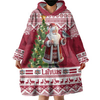 Latvia Christmas Wearable Blanket Hoodie Ziemassvetku Vecitis Christmas Pattern - Wonder Print Shop