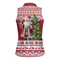 Latvia Christmas Women Sleeveless Polo Shirt Ziemassvetku Vecitis Christmas Pattern - Wonder Print Shop