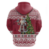 Latvia Christmas Zip Hoodie Ziemassvetku Vecitis Christmas Pattern - Wonder Print Shop