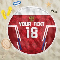 Custom Russia Football Beach Blanket Red Eagle Spirit - Wonder Print Shop
