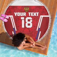 Custom Russia Football Beach Blanket Red Eagle Spirit - Wonder Print Shop