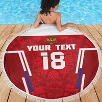 Custom Russia Football Beach Blanket Red Eagle Spirit - Wonder Print Shop