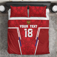 Custom Russia Football Bedding Set Red Eagle Spirit - Wonder Print Shop