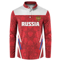 Custom Russia Football Button Sweatshirt Red Eagle Spirit - Wonder Print Shop