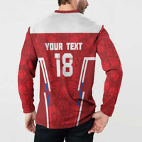 Custom Russia Football Button Sweatshirt Red Eagle Spirit - Wonder Print Shop