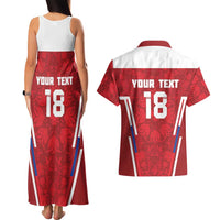 Custom Russia Football Couples Matching Tank Maxi Dress and Hawaiian Shirt Red Eagle Spirit - Wonder Print Shop