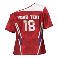 Custom Russia Football Cross Shoulder Shirt Red Eagle Spirit - Wonder Print Shop