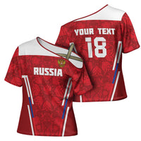 Custom Russia Football Cross Shoulder Shirt Red Eagle Spirit - Wonder Print Shop