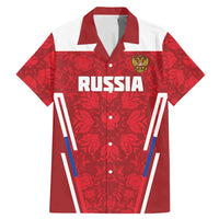 Custom Russia Football Family Matching Mermaid Dress and Hawaiian Shirt Red Eagle Spirit - Wonder Print Shop