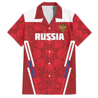 Custom Russia Football Family Matching Off Shoulder Maxi Dress and Hawaiian Shirt Red Eagle Spirit - Wonder Print Shop