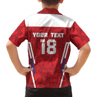 Custom Russia Football Family Matching Off Shoulder Short Dress and Hawaiian Shirt Red Eagle Spirit - Wonder Print Shop