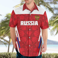 Custom Russia Football Hawaiian Shirt Red Eagle Spirit - Wonder Print Shop