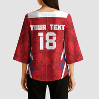Custom Russia Football Kimono Sleeve Blouse Red Eagle Spirit - Wonder Print Shop