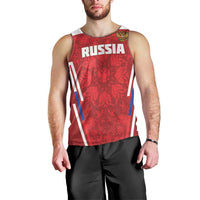 Custom Russia Football Men Tank Top Red Eagle Spirit - Wonder Print Shop