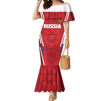 Custom Russia Football Mermaid Dress Red Eagle Spirit - Wonder Print Shop