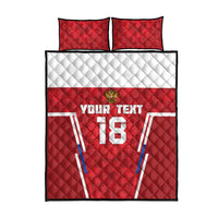 Custom Russia Football Quilt Bed Set Red Eagle Spirit - Wonder Print Shop