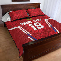 Custom Russia Football Quilt Bed Set Red Eagle Spirit - Wonder Print Shop