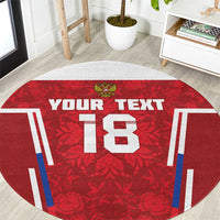 Custom Russia Football Round Carpet Red Eagle Spirit - Wonder Print Shop