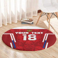 Custom Russia Football Round Carpet Red Eagle Spirit - Wonder Print Shop