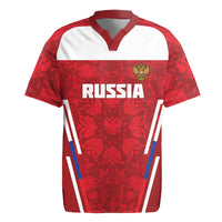 Custom Russia Football Rugby Jersey Red Eagle Spirit - Wonder Print Shop