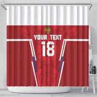 Custom Russia Football Shower Curtain Red Eagle Spirit - Wonder Print Shop