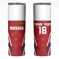 Custom Russia Football Skinny Tumbler Red Eagle Spirit - Wonder Print Shop