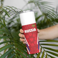 Custom Russia Football Skinny Tumbler Red Eagle Spirit - Wonder Print Shop