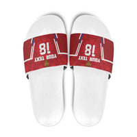 Custom Russia Football Slide Sandals Red Eagle Spirit - Wonder Print Shop