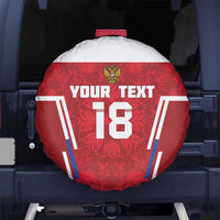 Custom Russia Football Spare Tire Cover Red Eagle Spirit - Wonder Print Shop