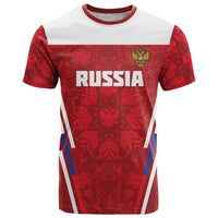 Custom Russia Football T Shirt Red Eagle Spirit - Wonder Print Shop
