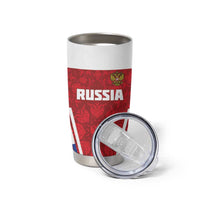 Custom Russia Football Tumbler Cup Red Eagle Spirit - Wonder Print Shop
