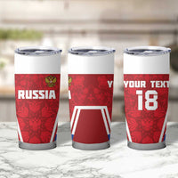 Custom Russia Football Tumbler Cup Red Eagle Spirit - Wonder Print Shop