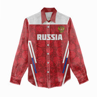 Custom Russia Football Women Casual Shirt Red Eagle Spirit - Wonder Print Shop