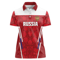 Custom Russia Football Women Polo Shirt Red Eagle Spirit - Wonder Print Shop