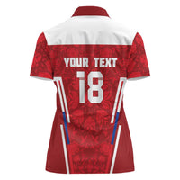 Custom Russia Football Women Polo Shirt Red Eagle Spirit - Wonder Print Shop