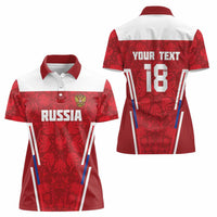 Custom Russia Football Women Polo Shirt Red Eagle Spirit - Wonder Print Shop