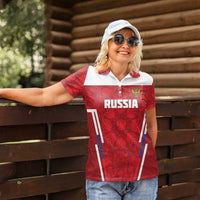 Custom Russia Football Women Polo Shirt Red Eagle Spirit - Wonder Print Shop