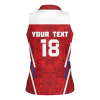 Custom Russia Football Women Sleeveless Polo Shirt Red Eagle Spirit - Wonder Print Shop