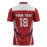 Custom Russia Football Zipper Polo Shirt Red Eagle Spirit - Wonder Print Shop