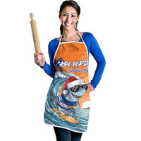 Cape Verde Christmas Apron Shark Surfing Holiday Beach Style - Wonder Print Shop