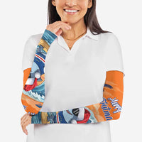 Cape Verde Christmas Arm Sleeves Shark Surfing Holiday Beach Style - Wonder Print Shop