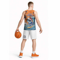 Cape Verde Christmas Basketball Jersey Shark Surfing Holiday Beach Style - Wonder Print Shop
