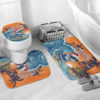Cape Verde Christmas Bathroom Set Shark Surfing Holiday Beach Style - Wonder Print Shop