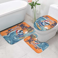 Cape Verde Christmas Bathroom Set Shark Surfing Holiday Beach Style - Wonder Print Shop
