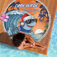Cape Verde Christmas Beach Blanket Shark Surfing Holiday Beach Style - Wonder Print Shop