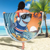 Cape Verde Christmas Beach Blanket Shark Surfing Holiday Beach Style - Wonder Print Shop